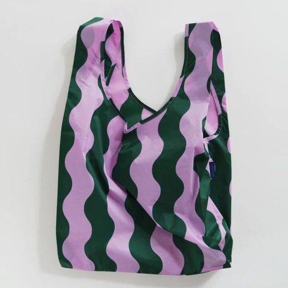 NWOT Standard Baggu - Pink & Green Wavy Stripe - Picture 2 of 3